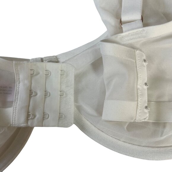 Auden Unlined Underwire Bra 38DDD Cream New Demi Coverage Adjustable - Picture 6 of 13